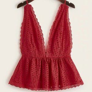 NWOT Eyelet Embroidered Flounce Cami Top